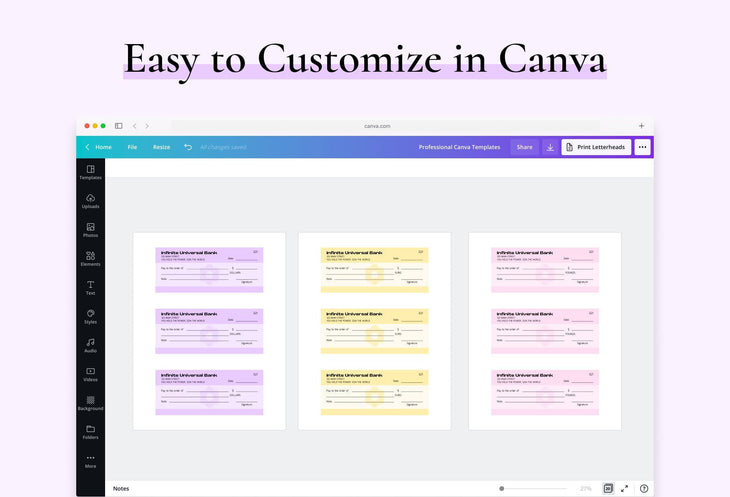 Ladystrategist Pink Lace Manifestation Check Printable and Editable Canva Template instagram canva templates social media templates etsy free canva templates