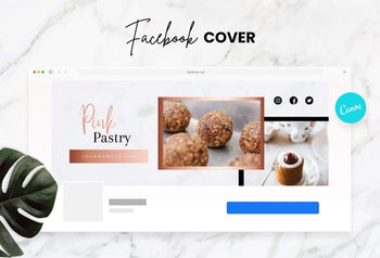 Ladystrategist Pink Pastry Facebook Cover Canva Template instagram canva templates social media templates etsy free canva templates