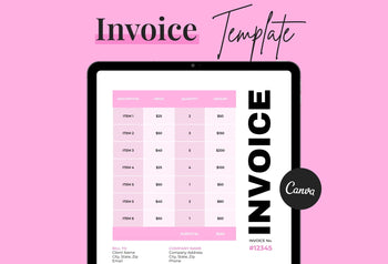 Ladystrategist Pink Pearl Invoice Canva Template Printable and Editable instagram canva templates social media templates etsy free canva templates