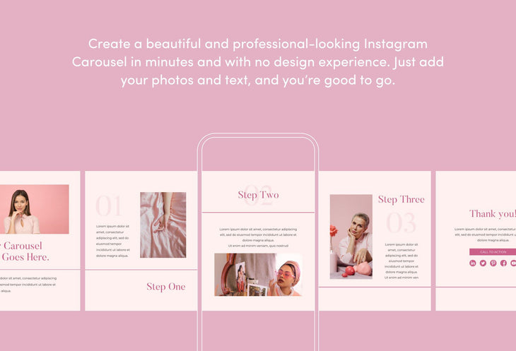 Ladystrategist Pinky Carousel Instagram Engagement Booster Canva Template instagram canva templates social media templates etsy free canva templates