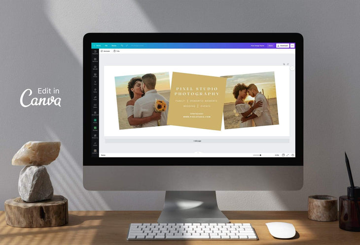 Ladystrategist Pixel Studio Facebook Cover for Photographers - Editable Canva Template instagram canva templates social media templates etsy free canva templates