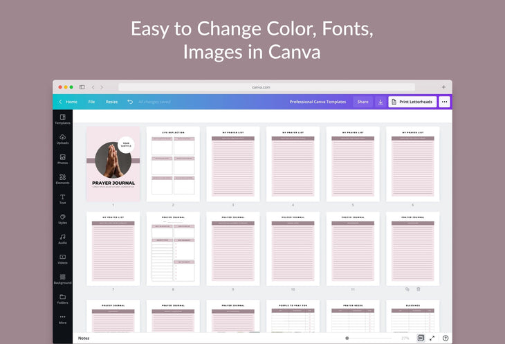 Ladystrategist Prayer Journal Canva Template instagram canva templates social media templates etsy free canva templates