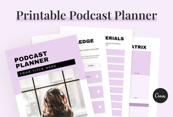 Ladystrategist Printable and Editable Podcast Planner Canva Template instagram canva templates social media templates etsy free canva templates