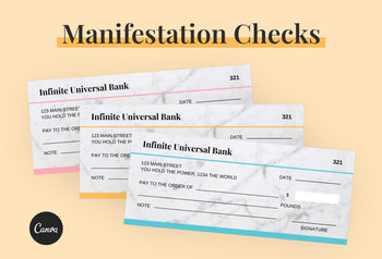 Ladystrategist Rajah Manifestation Check Printable and Editable Canva Template instagram canva templates social media templates etsy free canva templates