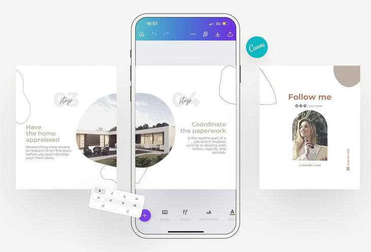 Ladystrategist Riley Real Estate 6-Page Carousel Canva Template instagram canva templates social media templates etsy free canva templates