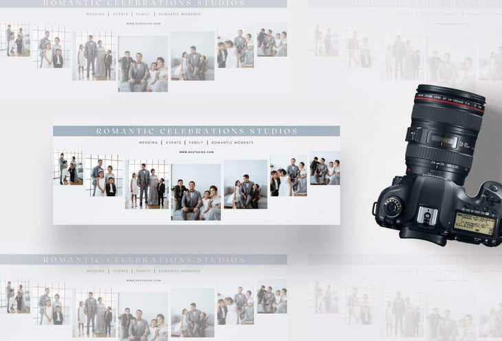 Ladystrategist Romantic Celebrations Facebook Cover for Photographers - Editable Canva Template instagram canva templates social media templates etsy free canva templates