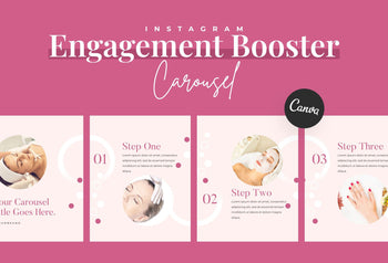 Ladystrategist Rose Carousel Instagram Engagement Booster Canva Template instagram canva templates social media templates etsy free canva templates