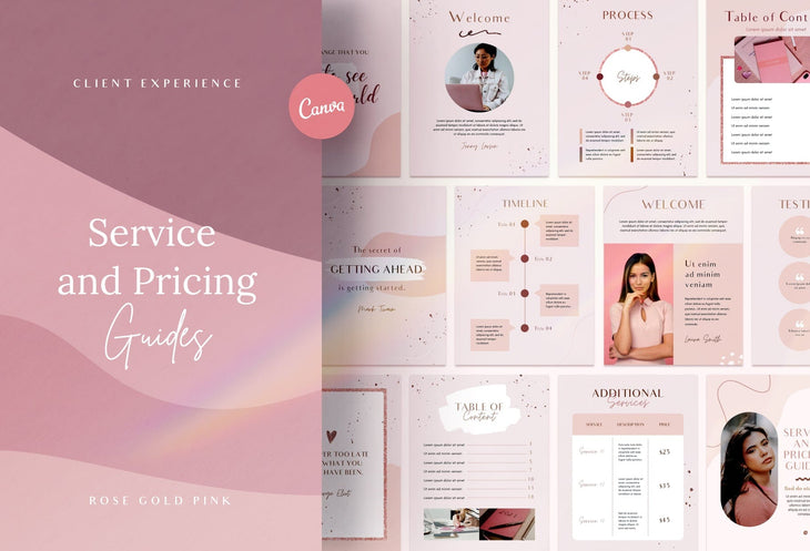 Ladystrategist Rose Gold Service Providers Bundle instagram canva templates social media templates etsy free canva templates