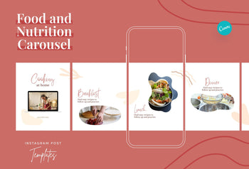 Ladystrategist Sam Food and Nutrition 6-Page Carousel Canva Template instagram canva templates social media templates etsy free canva templates
