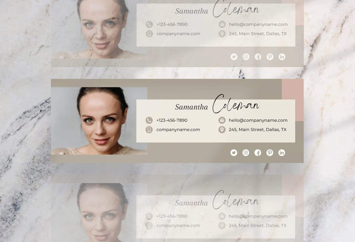 Ladystrategist Samantha Email Signature Template Editable Canva Template Rose Gold instagram canva templates social media templates etsy free canva templates