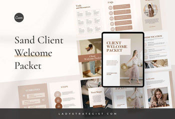 Ladystrategist Sand Client Welcome Packet instagram canva templates social media templates etsy free canva templates
