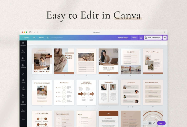 Ladystrategist Sand Service Providers Bundle instagram canva templates social media templates etsy free canva templates