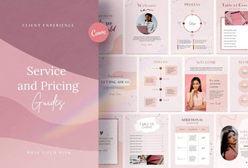 Ladystrategist Service and Pricing Guide Editable Canva Template - Rose Gold instagram canva templates social media templates etsy free canva templates