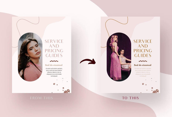 Ladystrategist Service and Pricing Guide Editable Canva Template - Rose Gold instagram canva templates social media templates etsy free canva templates