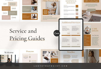 Ladystrategist Services and Pricing Guide for Service Providers Canva Template instagram canva templates social media templates etsy free canva templates