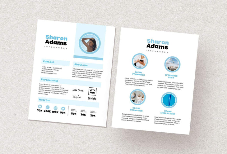 Ladystrategist Sharon Adams Media Kit Canva Template for Influencers instagram canva templates social media templates etsy free canva templates
