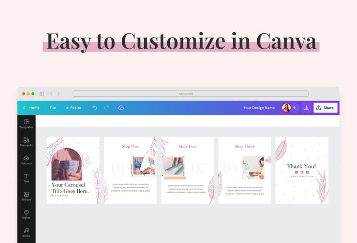 Ladystrategist Shiny Carousel Instagram Engagement Booster Canva Template instagram canva templates social media templates etsy free canva templates