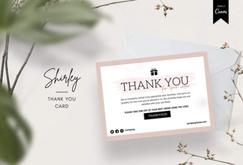 Ladystrategist Shirley Printable Thank You Card Packaging Insert Note Canva Template instagram canva templates social media templates etsy free canva templates