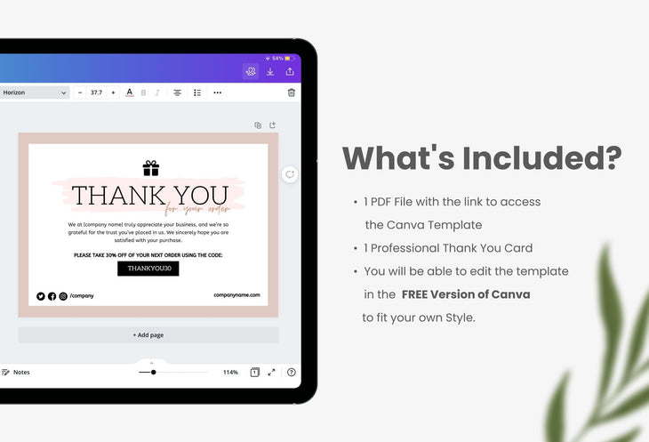 Ladystrategist Shirley Printable Thank You Card Packaging Insert Note Canva Template instagram canva templates social media templates etsy free canva templates