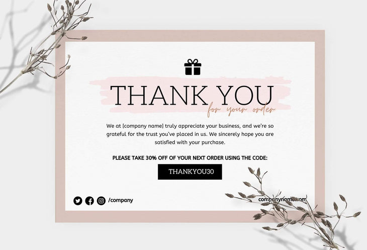 Ladystrategist Shirley Printable Thank You Card Packaging Insert Note Canva Template instagram canva templates social media templates etsy free canva templates