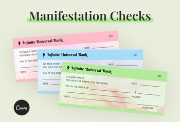 Ladystrategist Smith Apple Manifestation Check Printable and Editable Canva Template instagram canva templates social media templates etsy free canva templates