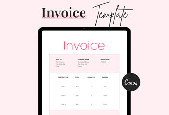 Ladystrategist Snow Pink Invoice Canva Template Printable and Editable instagram canva templates social media templates etsy free canva templates