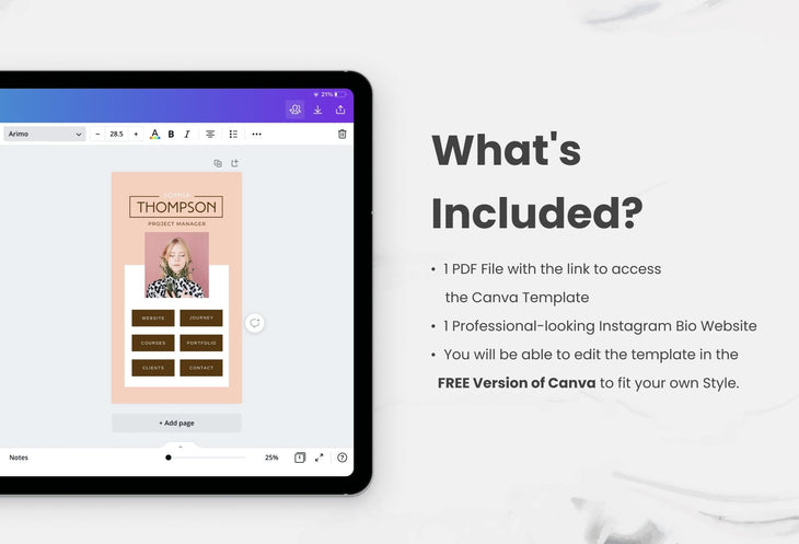 Ladystrategist Sophia Instagram Link in Bio Canva Landing Page Website instagram canva templates social media templates etsy free canva templates