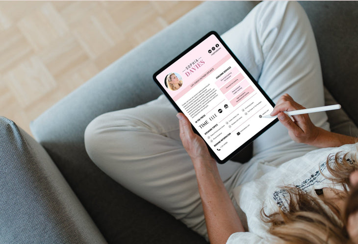 Ladystrategist Sophia Speaker One-Sheet Canva Template instagram canva templates social media templates etsy free canva templates