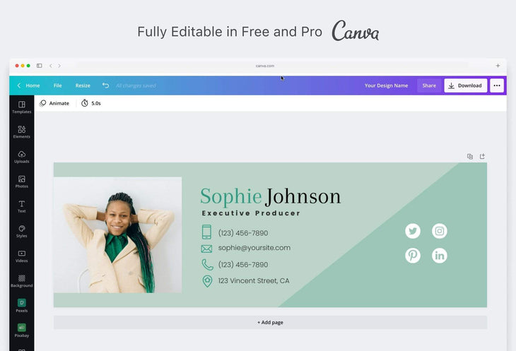 Ladystrategist Sophie Email Signature Template Editable Canva Template Rose Gold instagram canva templates social media templates etsy free canva templates