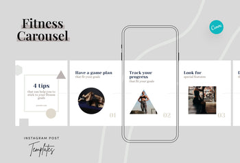Ladystrategist Stella Fitness 6-Page Carousel Canva Template instagram canva templates social media templates etsy free canva templates