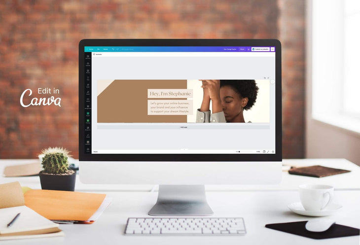 Ladystrategist Stephanie Linked In Banner Canva Template instagram canva templates social media templates etsy free canva templates