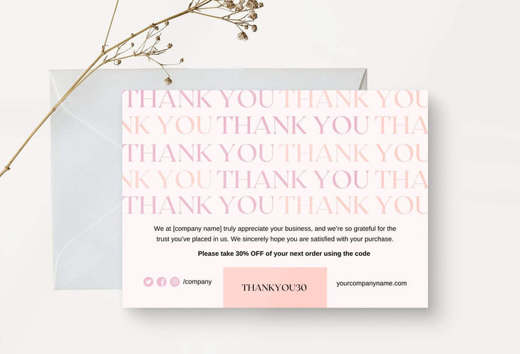 Ladystrategist Stephanie Printable Thank You Card Packaging Insert Note Canva Template instagram canva templates social media templates etsy free canva templates