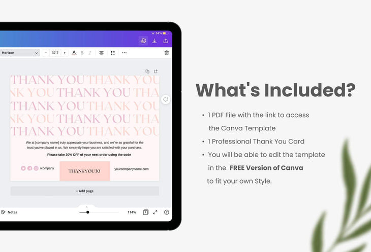 Ladystrategist Stephanie Printable Thank You Card Packaging Insert Note Canva Template instagram canva templates social media templates etsy free canva templates
