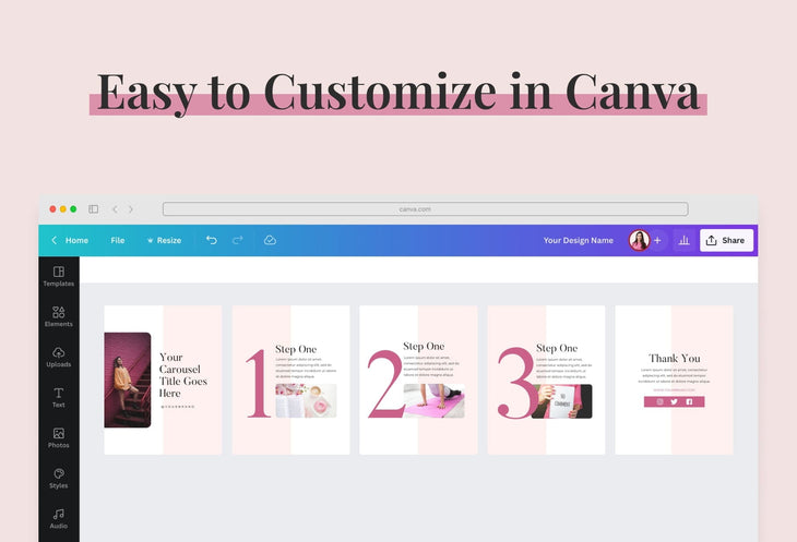 Ladystrategist Sunshine Carousel Instagram Engagement Booster Canva Template instagram canva templates social media templates etsy free canva templates