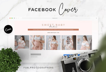 Ladystrategist Sweet Baby Studio Facebook Cover for Photographers Editable Canva Template instagram canva templates social media templates etsy free canva templates