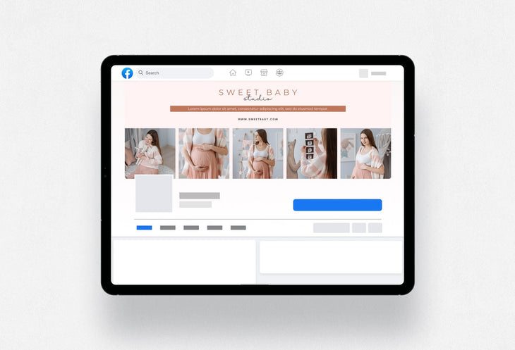 Ladystrategist Sweet Baby Studio Facebook Cover for Photographers Editable Canva Template instagram canva templates social media templates etsy free canva templates