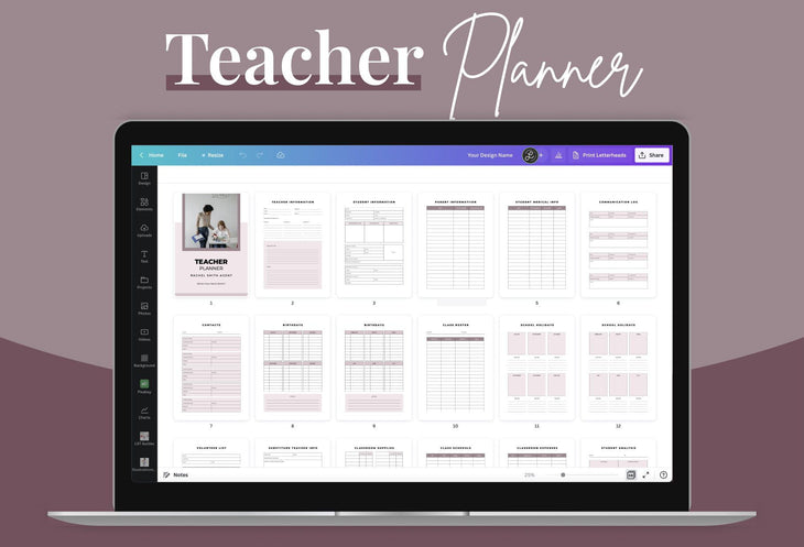 Ladystrategist Teacher Planner Canva Template instagram canva templates social media templates etsy free canva templates