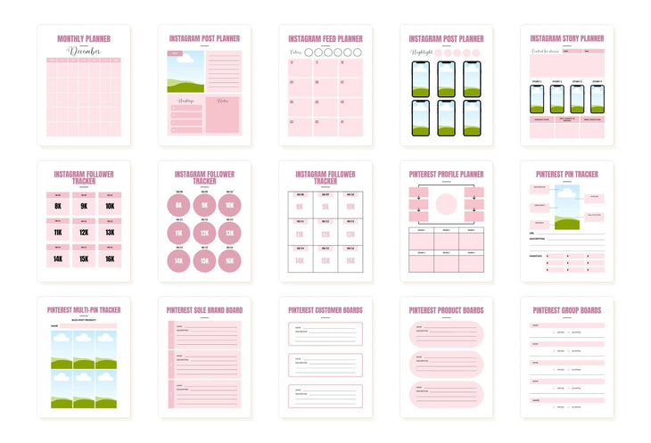 Ladystrategist The Ultimate Social Media Planner instagram canva templates social media templates etsy free canva templates