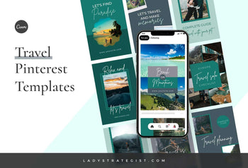 Ladystrategist Travel Pinterest Template instagram canva templates social media templates etsy free canva templates