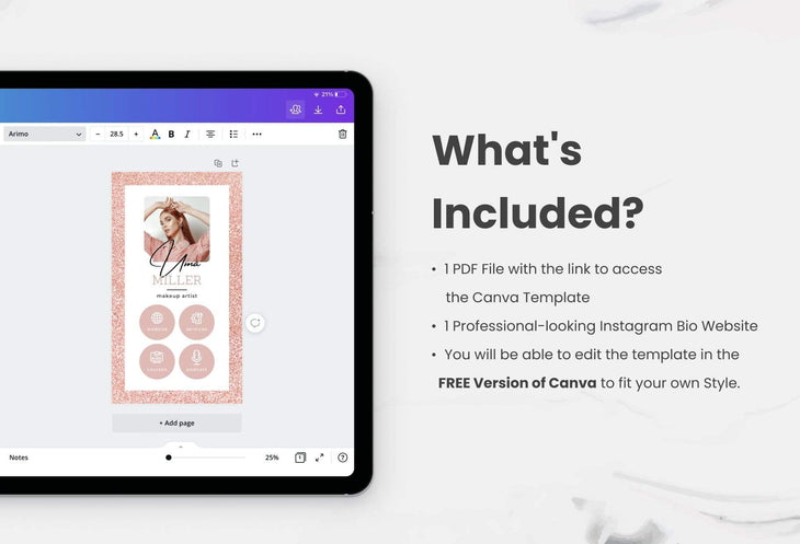 Ladystrategist Uma Instagram Link in Bio Canva Landing Page Website instagram canva templates social media templates etsy free canva templates
