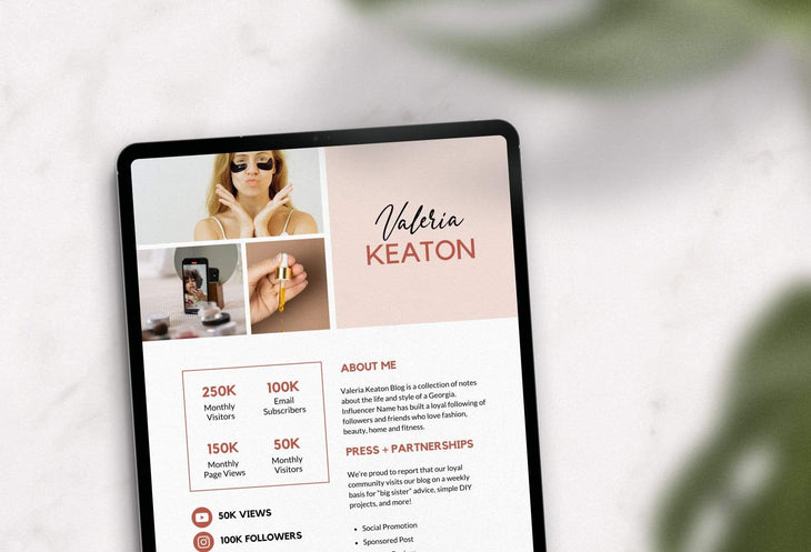 Ladystrategist Valeria Media Kit Canva Template for Influencers instagram canva templates social media templates etsy free canva templates