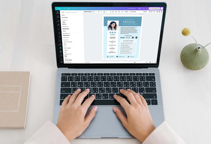 Ladystrategist Valerie Speaker One-Sheet Canva Template instagram canva templates social media templates etsy free canva templates