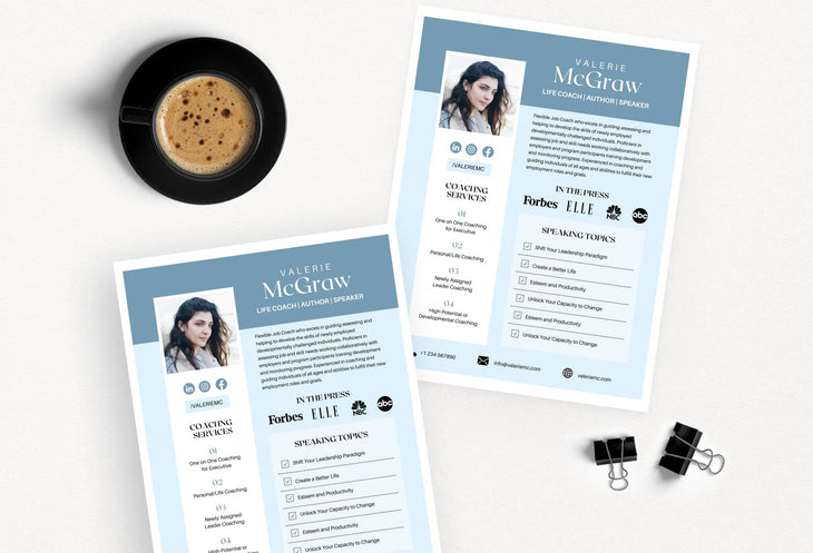 Ladystrategist Valerie Speaker One-Sheet Canva Template instagram canva templates social media templates etsy free canva templates