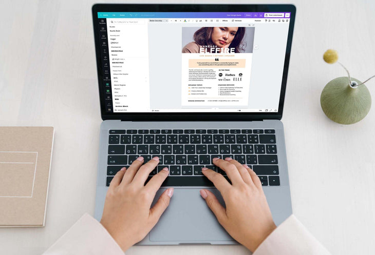 Ladystrategist Vanessa Speaker One-Sheet Canva Template instagram canva templates social media templates etsy free canva templates