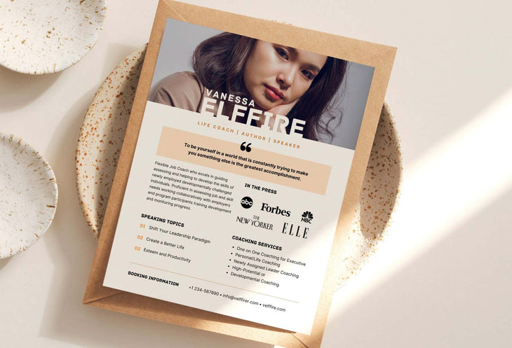 Ladystrategist Vanessa Speaker One-Sheet Canva Template instagram canva templates social media templates etsy free canva templates