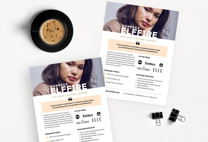 Ladystrategist Vanessa Speaker One-Sheet Canva Template instagram canva templates social media templates etsy free canva templates