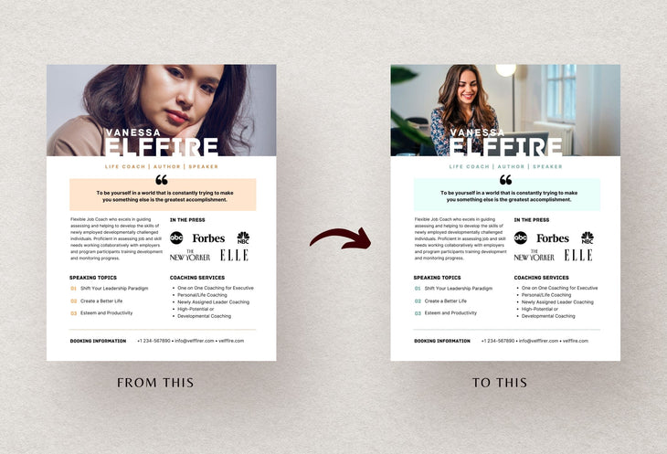 Ladystrategist Vanessa Speaker One-Sheet Canva Template instagram canva templates social media templates etsy free canva templates