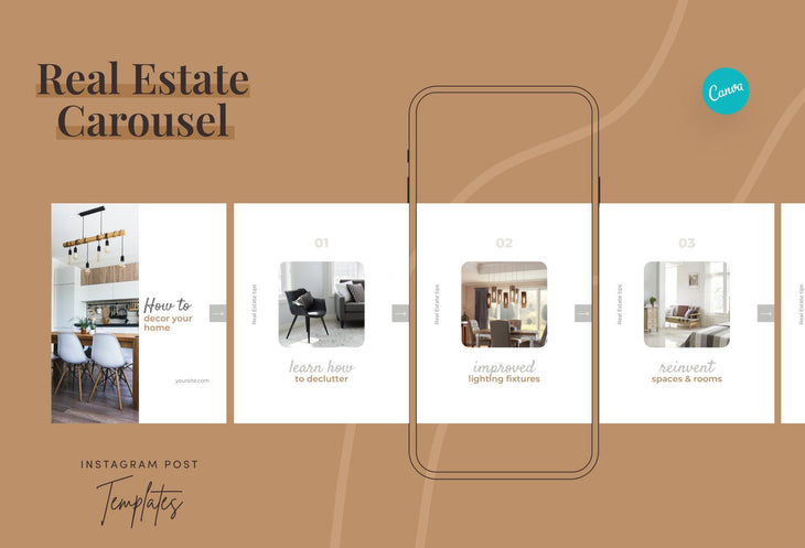 Ladystrategist Victoria Real Estate 6-Page Carousel Canva Template instagram canva templates social media templates etsy free canva templates