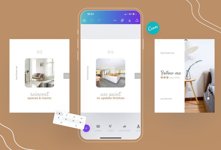 Ladystrategist Victoria Real Estate 6-Page Carousel Canva Template instagram canva templates social media templates etsy free canva templates