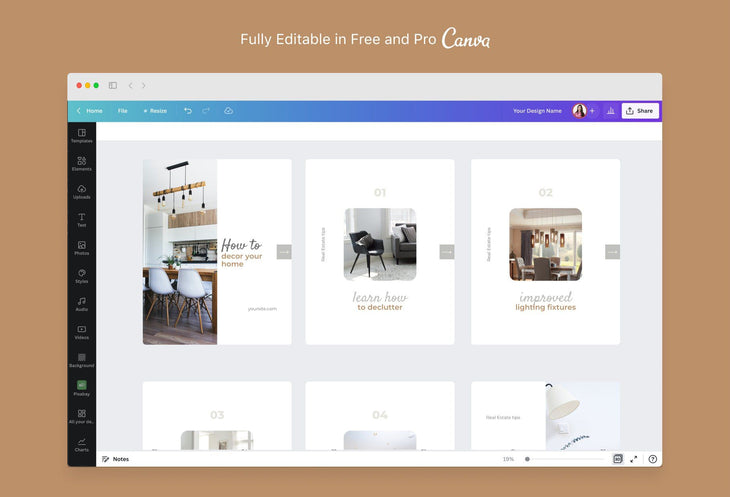Ladystrategist Victoria Real Estate 6-Page Carousel Canva Template instagram canva templates social media templates etsy free canva templates